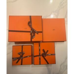 4 Hermes Empty Boxes With matching Ribbon Excellent Condition